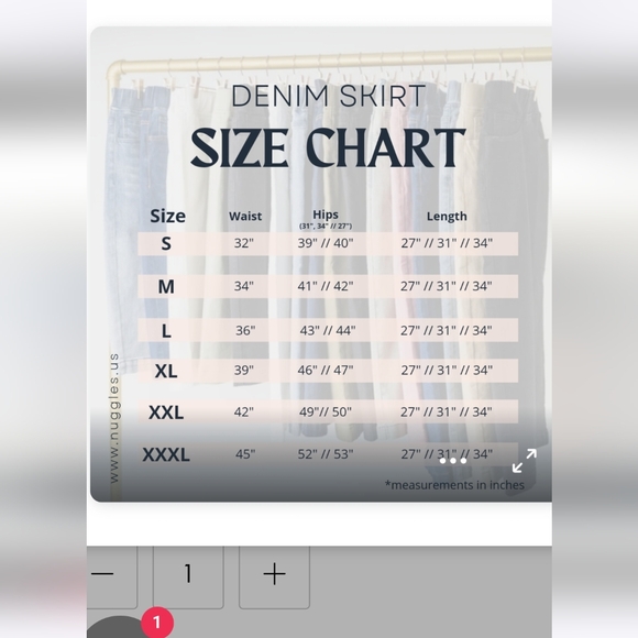 NWT NUGGLES 31" Denim skirt - Picture 4 of 4